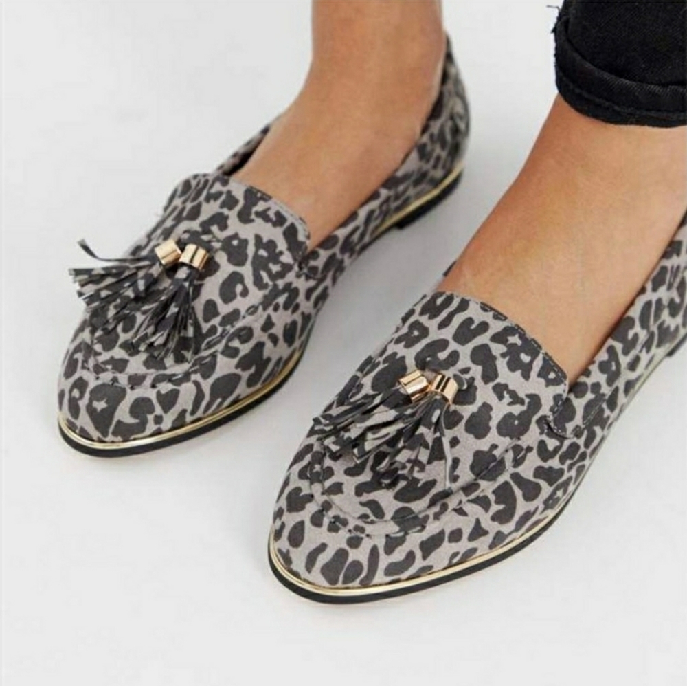 ASOS Animal Print Loafers/Slip On Shoes/Flats
